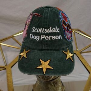 Custom Green Up-Cycled Basecall Cap Dog Person